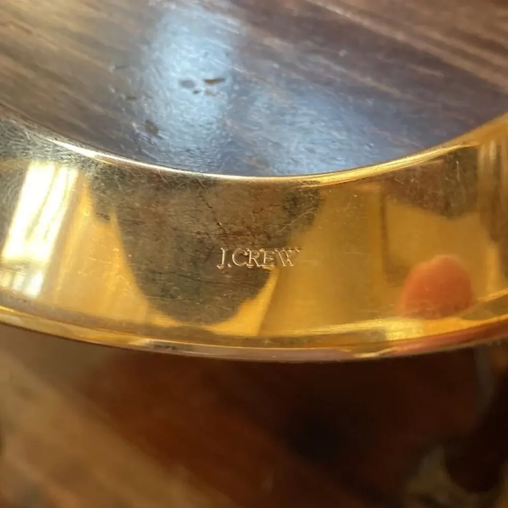 J. Crew gold‎ and brown contemporary wide bangle bracelet